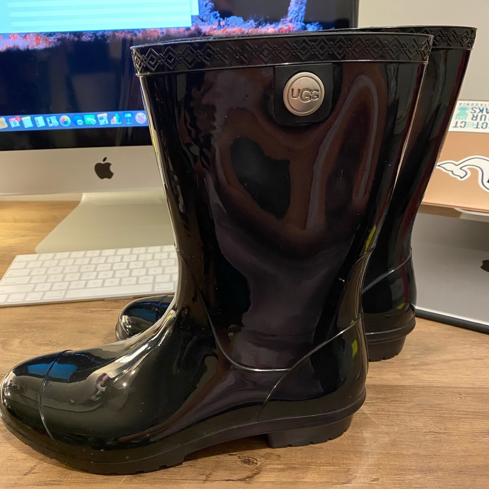 UGG Black and Silver Winter Boots Waterproof Design